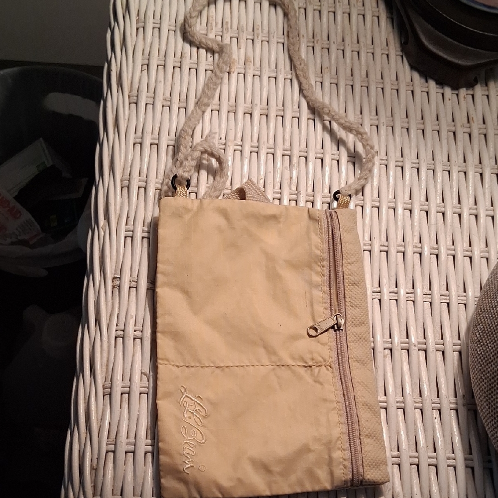 L.L. Bean Small Crossbody Wristlet in Light Yellow/Tan